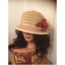WOMAN&apos;S WOVEN SUN HAT Fabric Flower Soft Crushable  eb-40995995